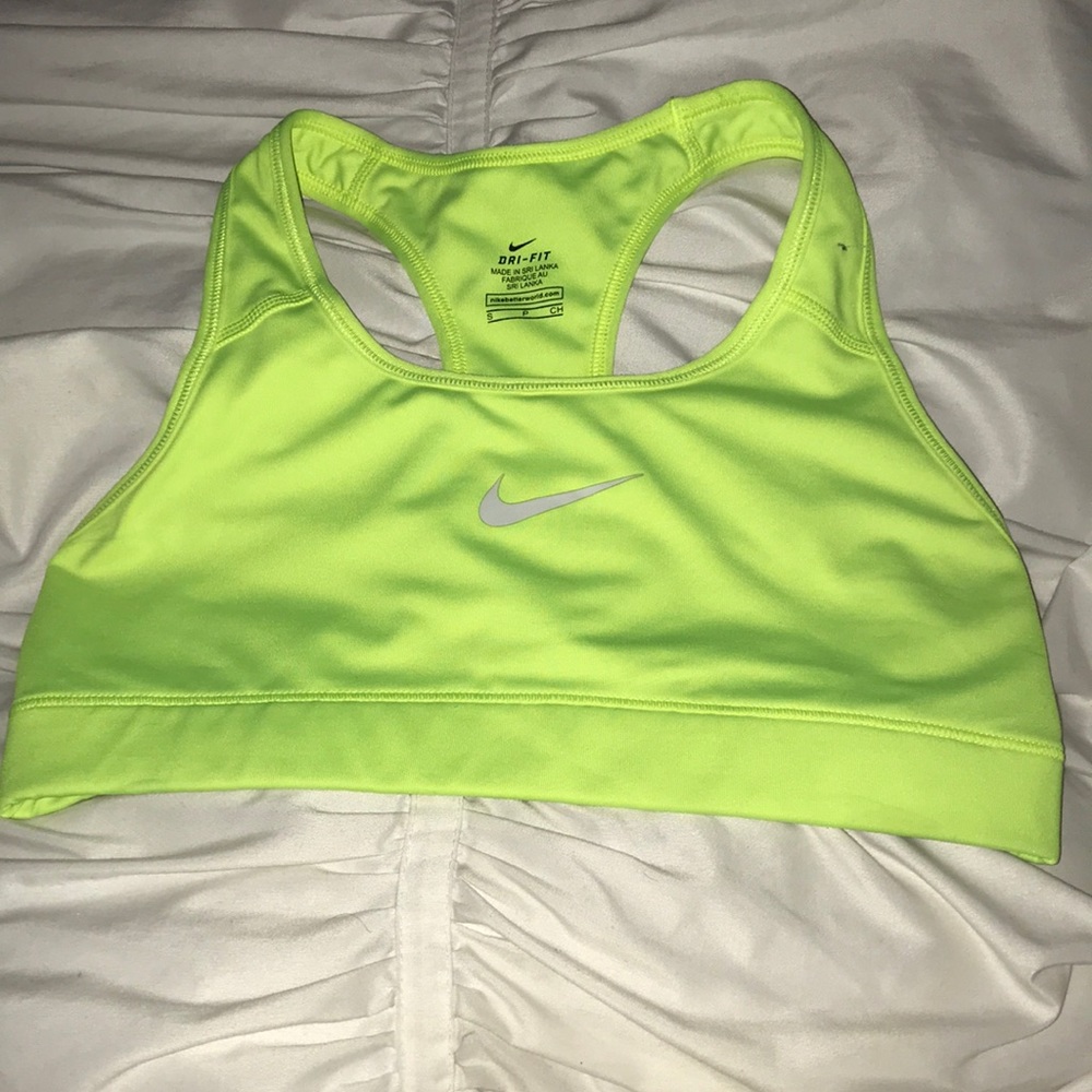 Neon yellow Nike pro sports bra